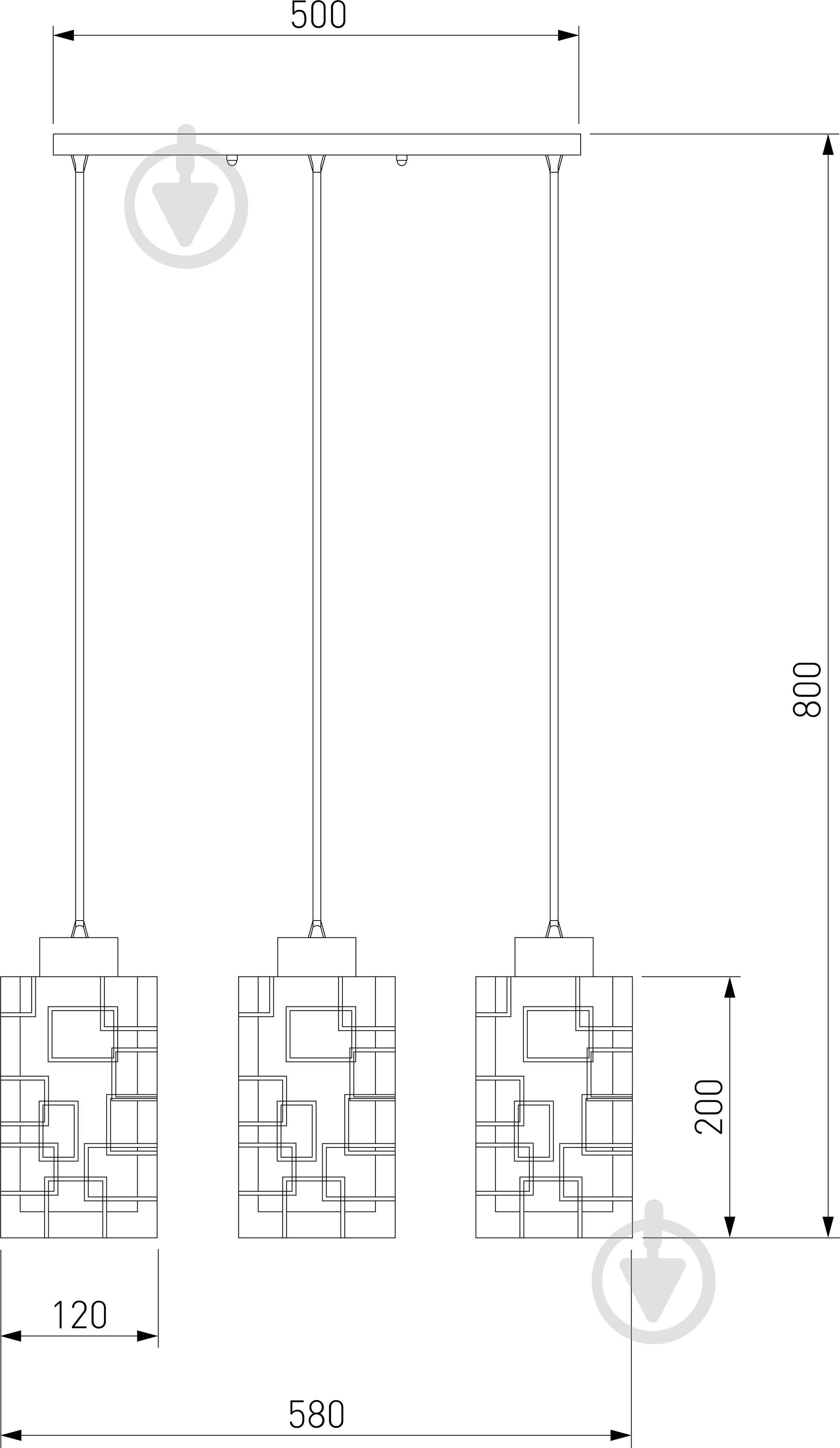 Подвес Strotskis Stella 50002/3 3x60 Вт E27 хром - фото 5