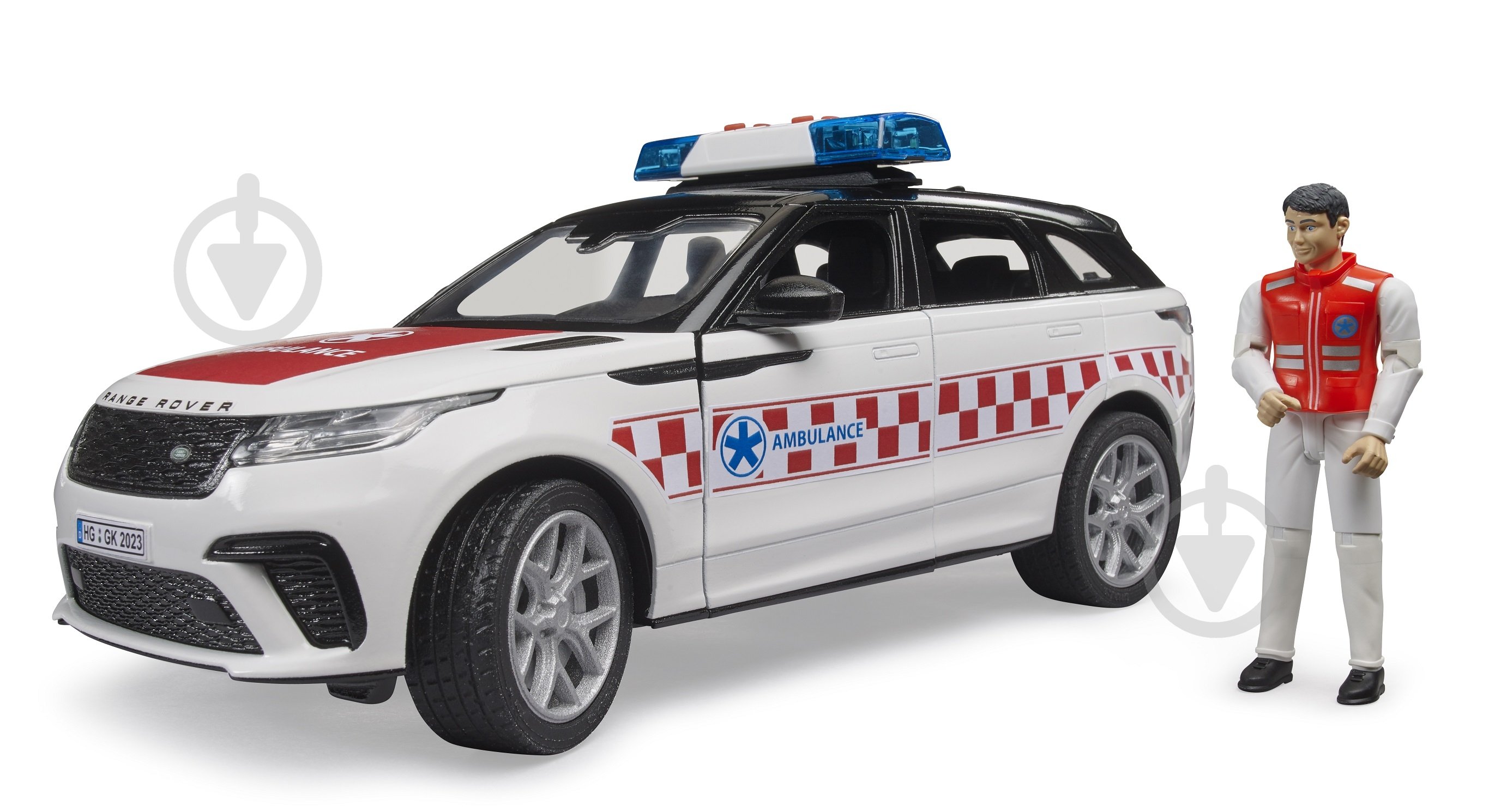 Автомобиль Bruder 1:18 скорой помощи Range Rover Velar с фигуркой 2885 - фото 1 Автомобиль Bruder 1:18 скорой помощи Range Rover Velar с фигуркой 2885 - фото 1