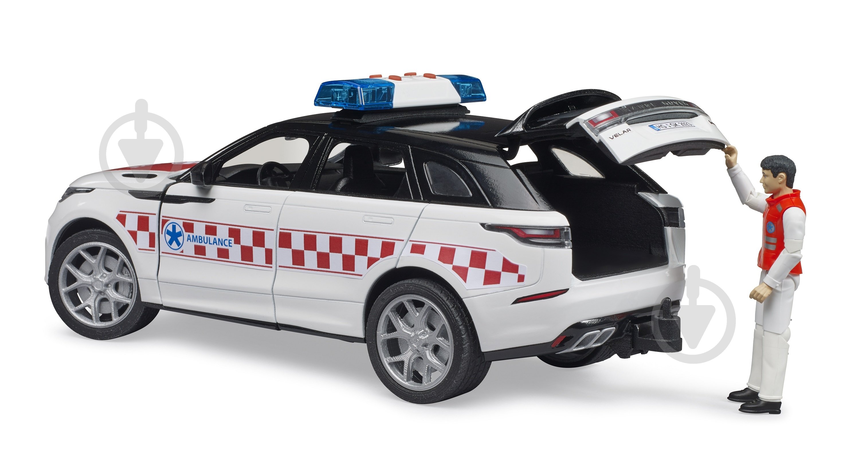 Автомобиль Bruder 1:18 скорой помощи Range Rover Velar с фигуркой 2885 - фото 3 Автомобиль Bruder 1:18 скорой помощи Range Rover Velar с фигуркой 2885 - фото 3