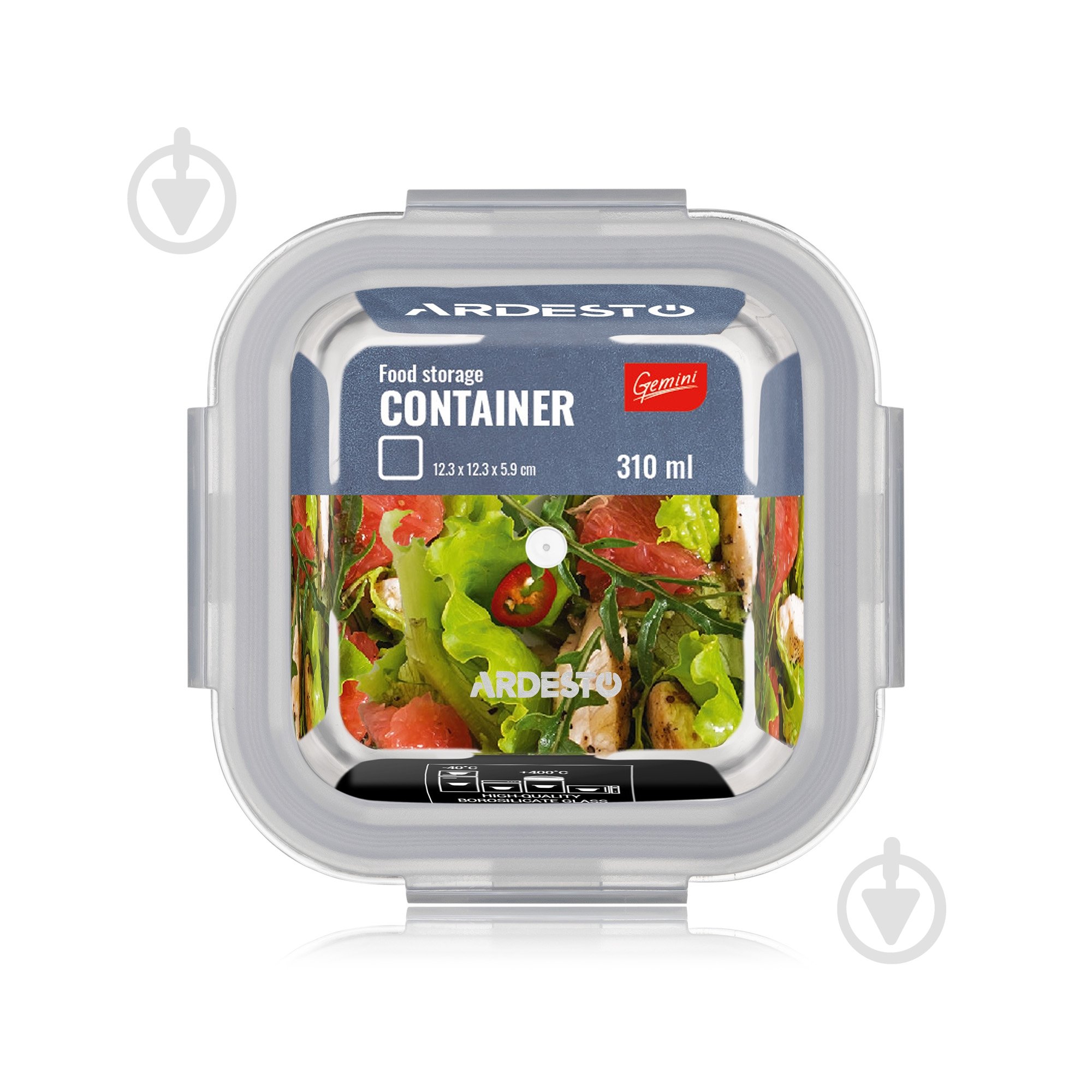 Контейнер для харчових продуктів з кришкою Ardesto Gemini 0.31 л квадратний (AR1230BSQ) - фото 2 Контейнер для харчових продуктів з кришкою Ardesto Gemini 0.31 л квадратний (AR1230BSQ) - фото 2