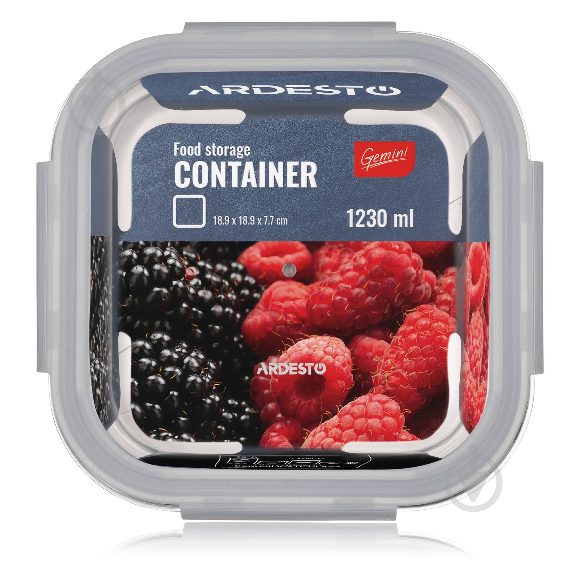 Контейнер для харчових продуктів з кришкою Ardesto Gemini 1.23 л квадратний (AR1212BSQ) - фото 2 Контейнер для харчових продуктів з кришкою Ardesto Gemini 1.23 л квадратний (AR1212BSQ) - фото 2