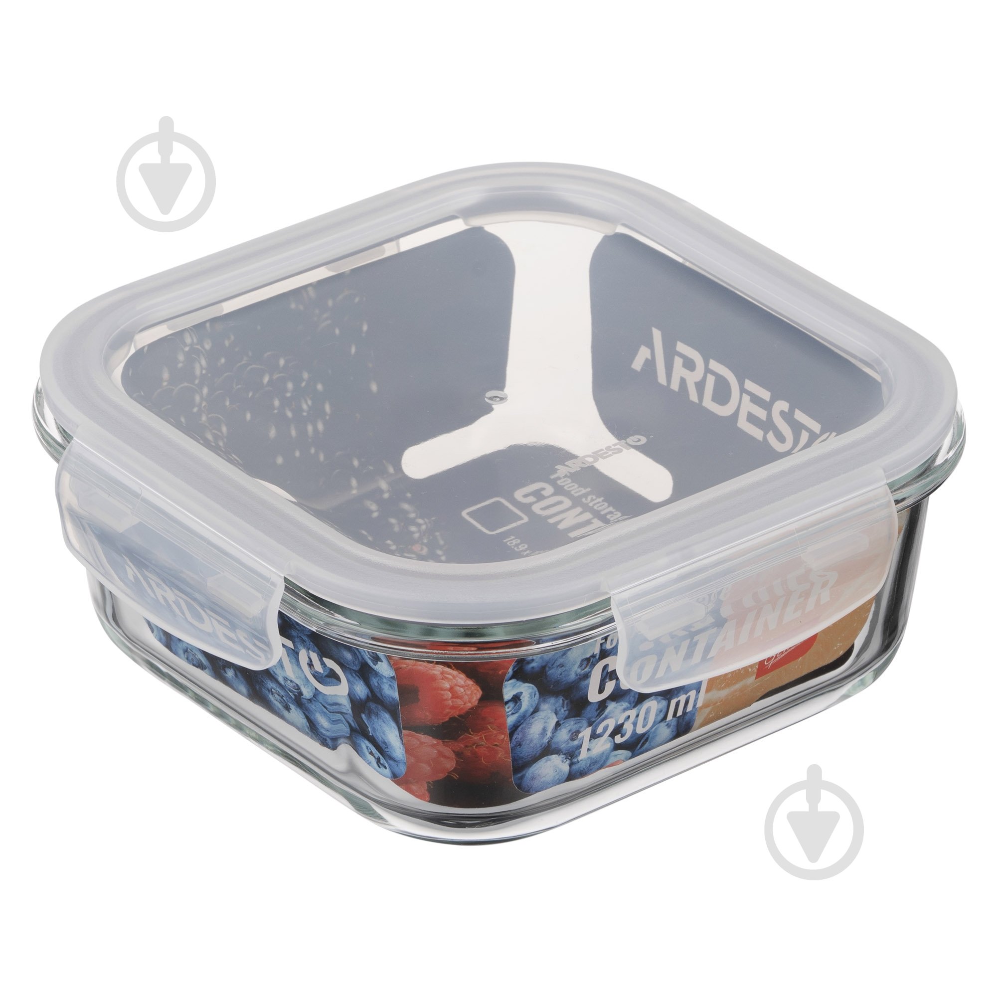 Контейнер для харчових продуктів з кришкою Ardesto Gemini 1.23 л квадратний (AR1212BSQ) - фото 4 Контейнер для харчових продуктів з кришкою Ardesto Gemini 1.23 л квадратний (AR1212BSQ) - фото 4