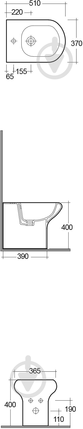 Биде R.A.K. Compact CO07AWHA - фото 3 Биде R.A.K. Compact CO07AWHA - фото 3