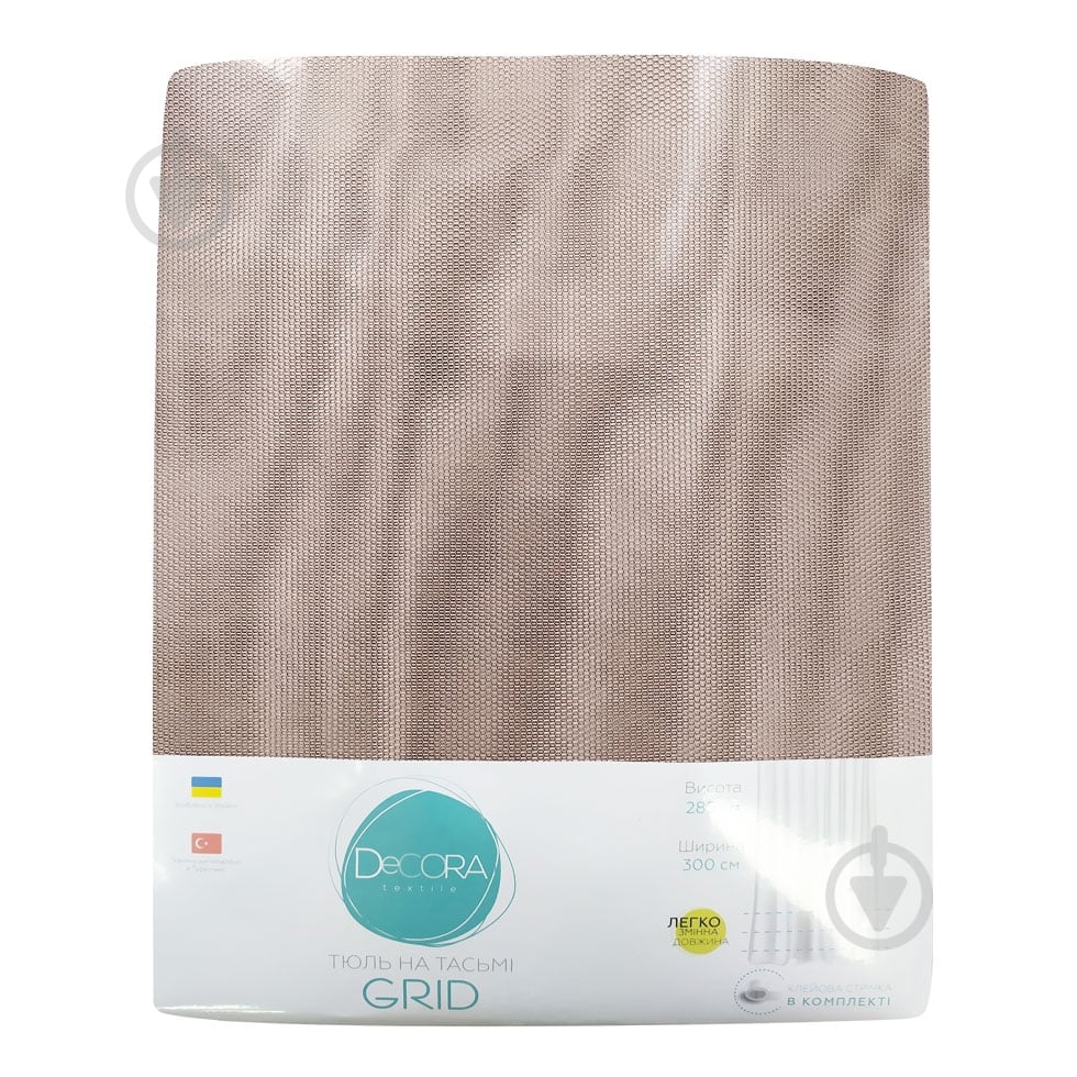 Тюль Grid 300х290 см розовый Decora textile - фото 3