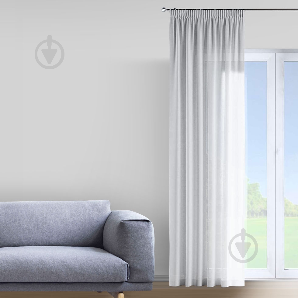 Тюль Grid 300х290 см серо-голубой Decora textile - фото 1