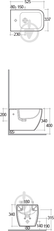 Биде подвесное R.A.K. Metropolitan MP09AWHA - фото 3
