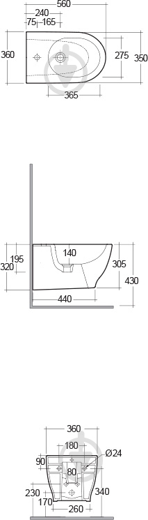 Биде подвесное R.A.K. Harmony HAR08AWHA - фото 3