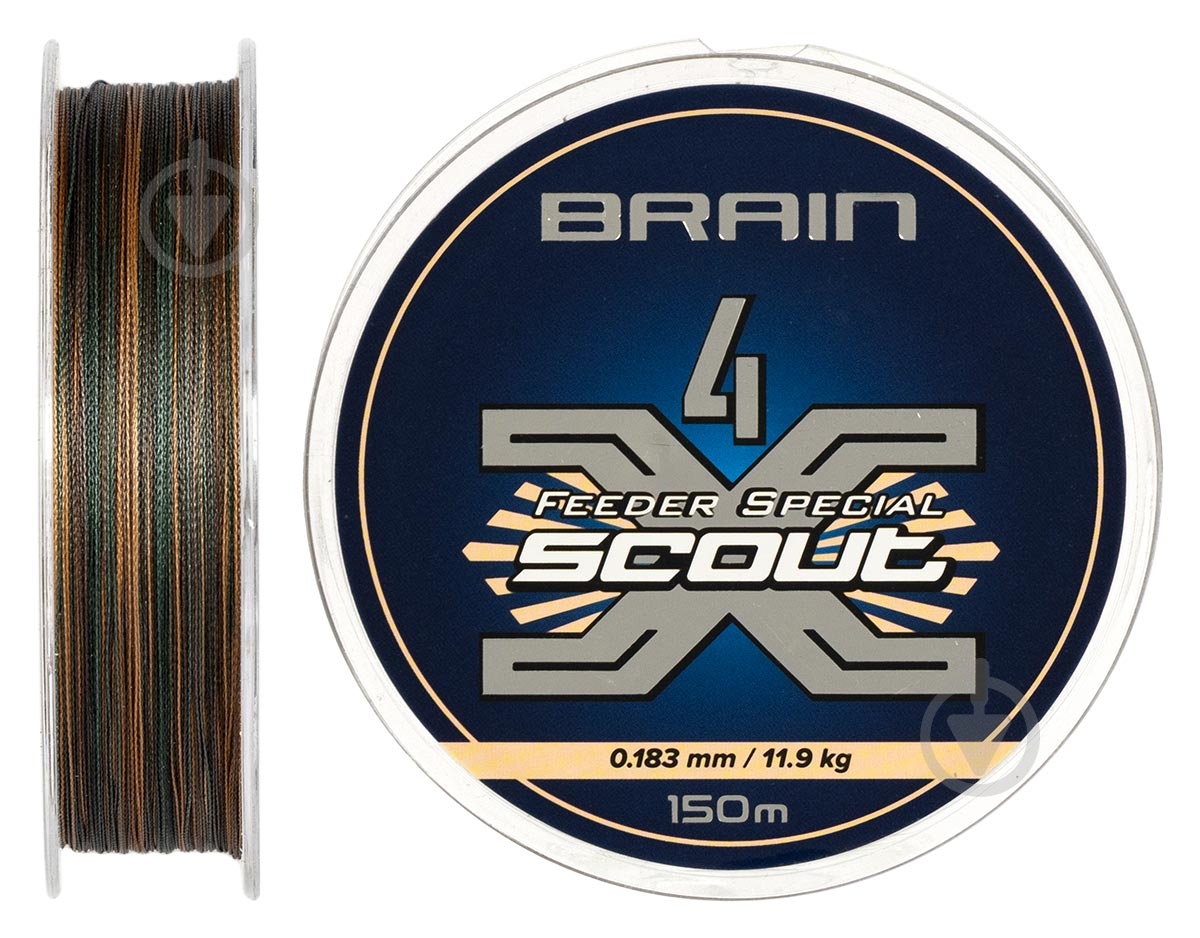 Шнур Brain Scout 4X 150 м 0,183 мм 11,9 кг (1858.55.24) - фото 1 Шнур Brain Scout 4X 150 м 0,183 мм 11,9 кг (1858.55.24) - фото 1