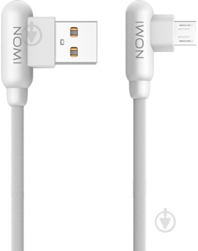 Кабель Nomi USB – microUSB 1 м білий (344276) DCAQ 10m - фото 1
