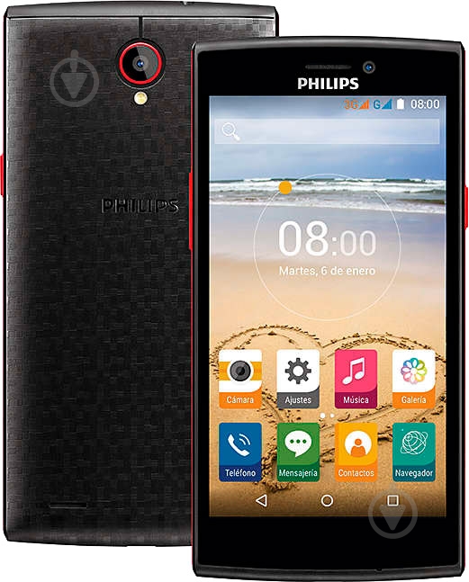Смартфон Philips S337 1/8GB black/red (CTS337/RRREEPRU) - фото 3