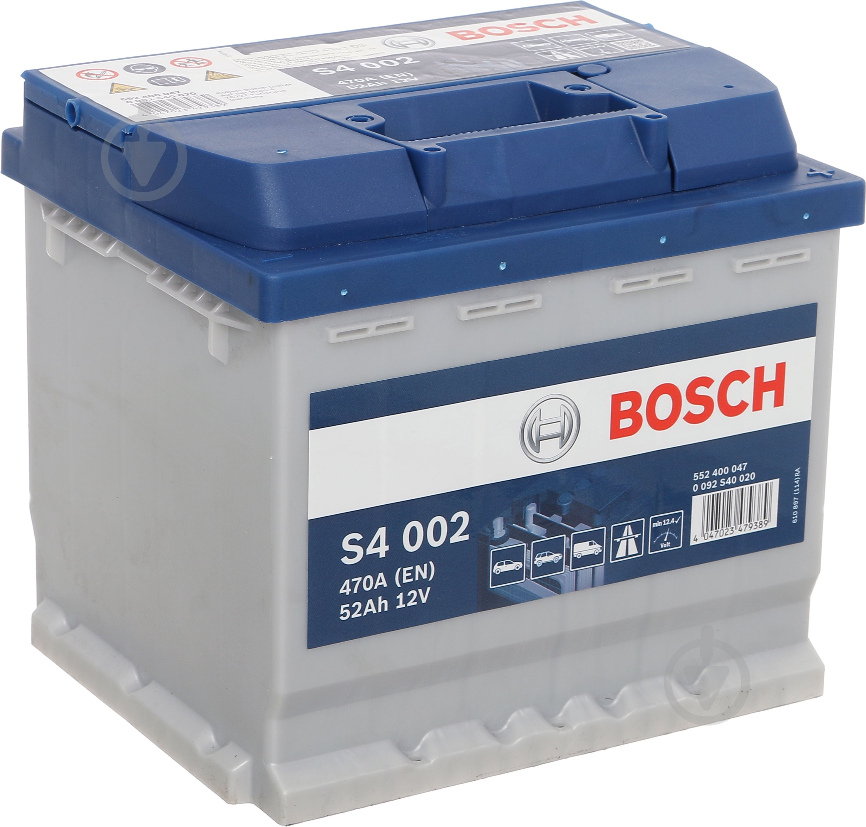 ᐉ Аккумулятор автомобильный Bosch S4 52Ah 470A 12V «+» справа