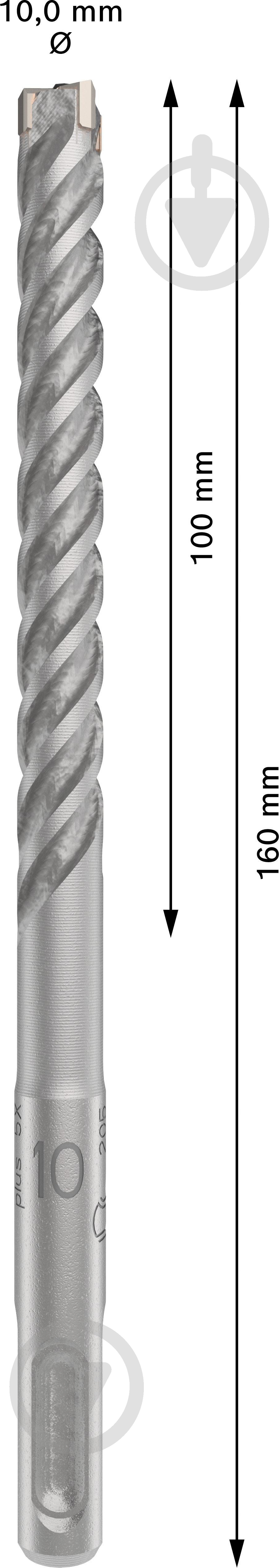 Бур Bosch SDS-plus 10x100 мм 160 мм 2608833798 - фото 2