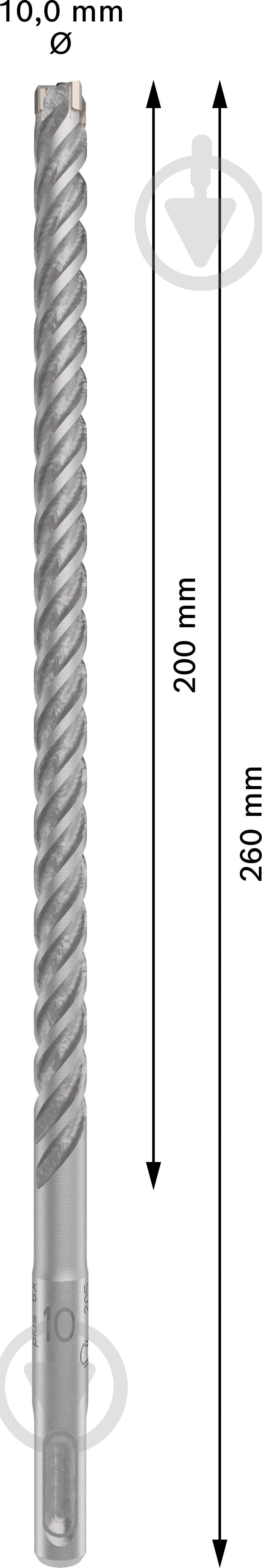 Бур Bosch SDS-plus 10x200 мм 260 мм 2608833800 - фото 2