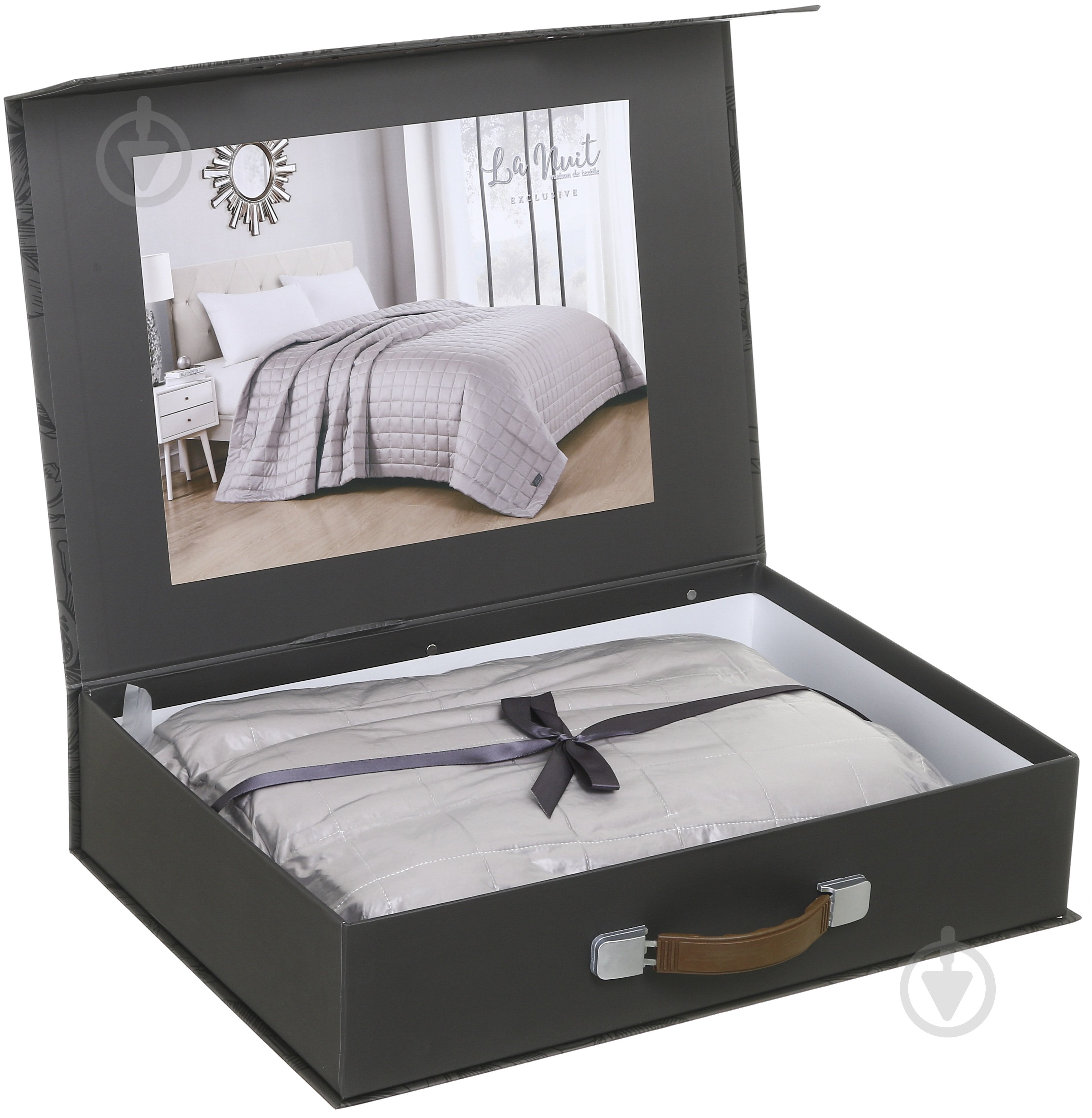 Покрывало Solid 240x260 см La Nuit серый - фото 2