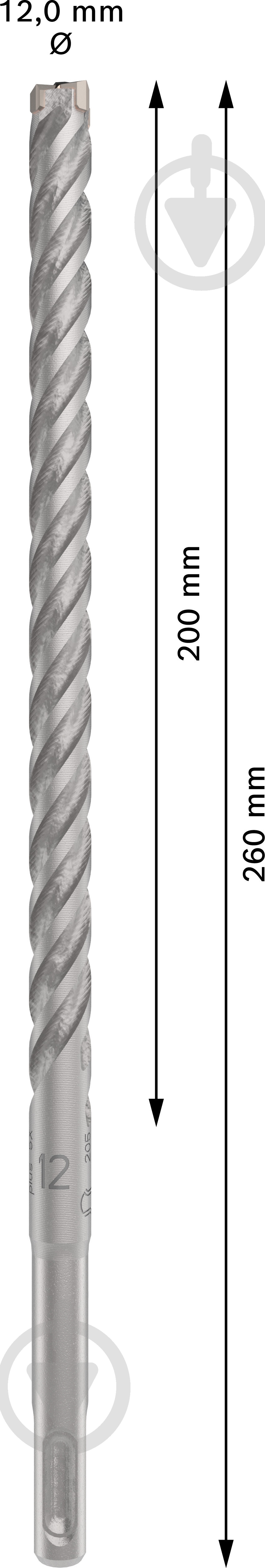 Бур Bosch SDS-plus 12x200 мм 260 мм 2608833809 - фото 2 Бур Bosch SDS-plus 12x200 мм 260 мм 2608833809 - фото 2