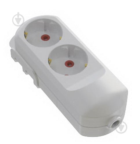 Колодка Neomax із заземленням 2 гн. без вимикача білий - фото 1