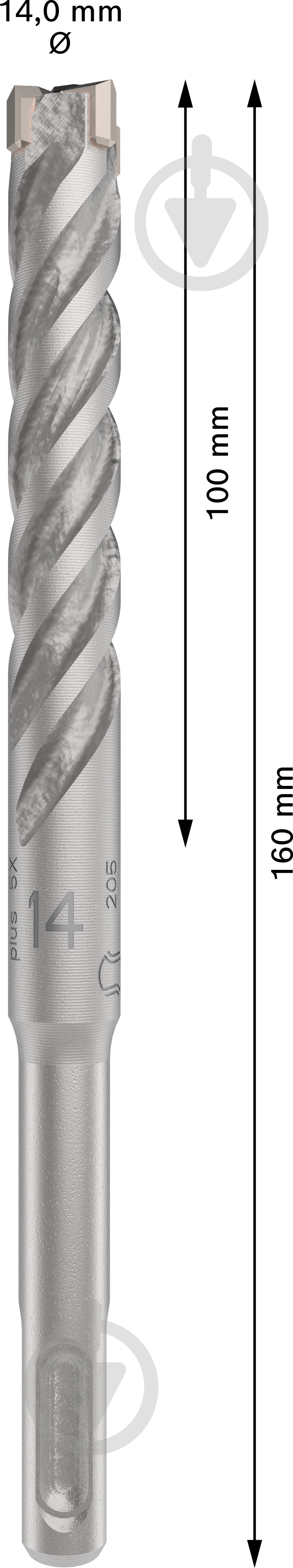 Bosch SDS-plus 14x100 мм 160 мм 2608833816 - фото 3