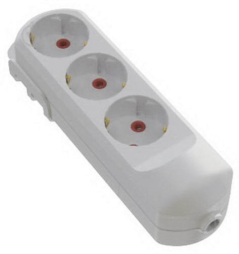 Колодка Neomax с заземлением 3 гн. без выключателя белый - фото 1