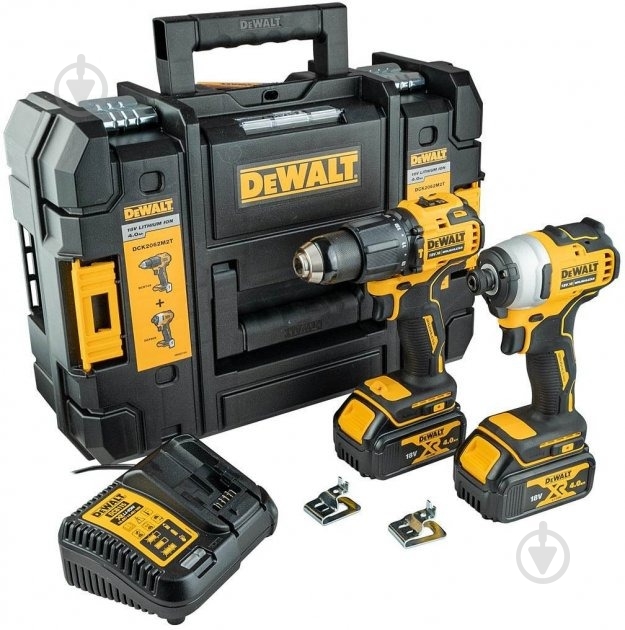 Набор аккумуляторного инструмента DeWalt DCK2062M2T - фото 1 Набор аккумуляторного инструмента DeWalt DCK2062M2T - фото 1