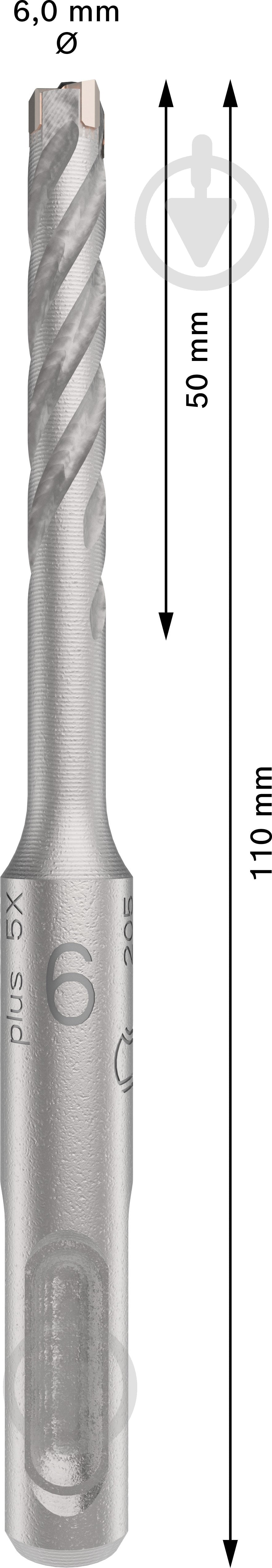 Бур Bosch SDS-plus 6x50 мм 110 мм 2608833777 - фото 3