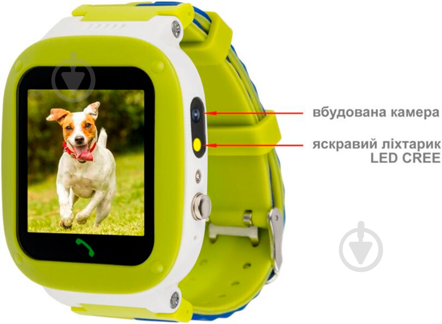 Смарт-часы AmiGo GO004 Splashproof Camera+LED green (856042) - фото 4 Смарт-часы AmiGo GO004 Splashproof Camera+LED green (856042) - фото 4