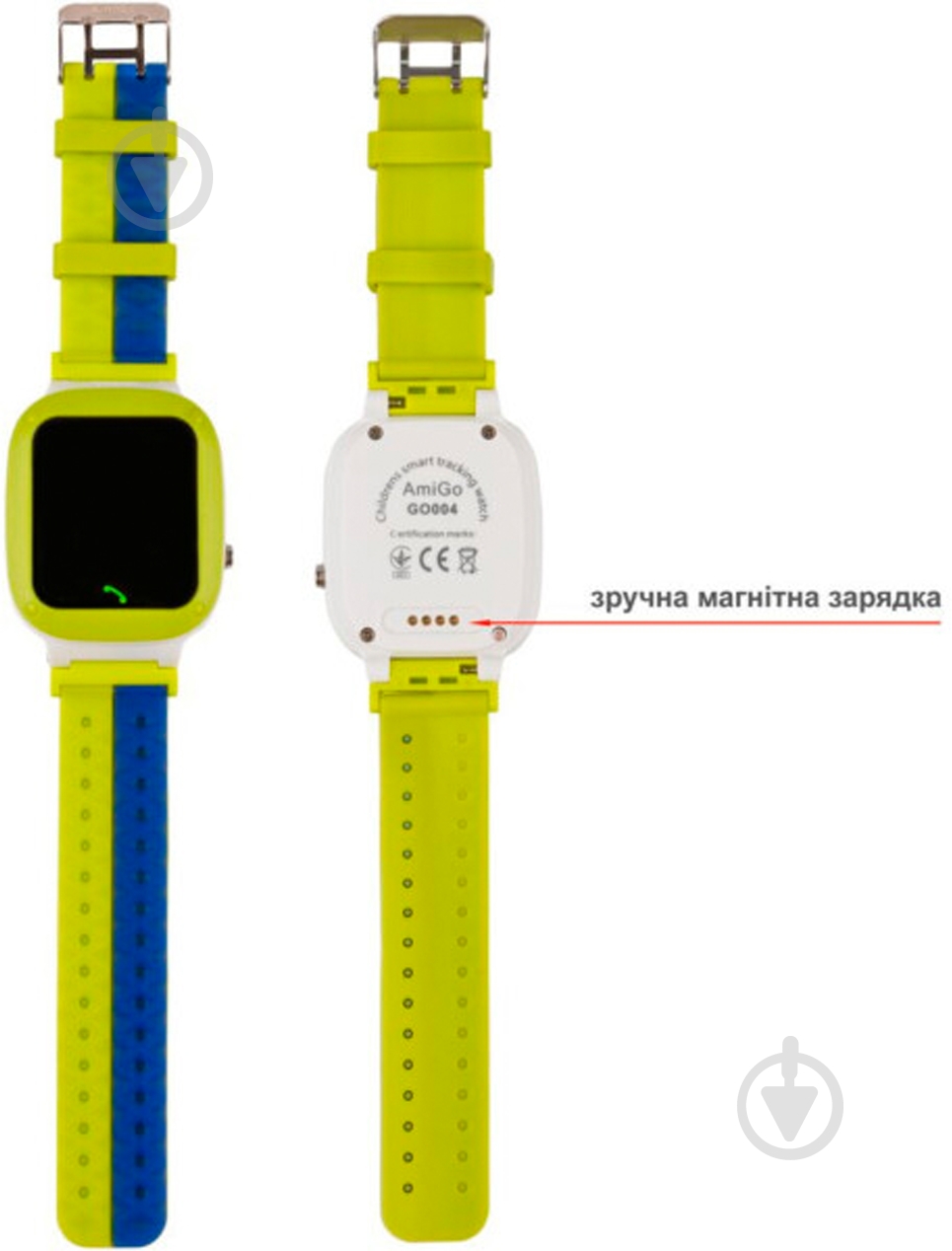 Смарт-часы AmiGo GO004 Splashproof Camera+LED green (856042) - фото 5 Смарт-часы AmiGo GO004 Splashproof Camera+LED green (856042) - фото 5