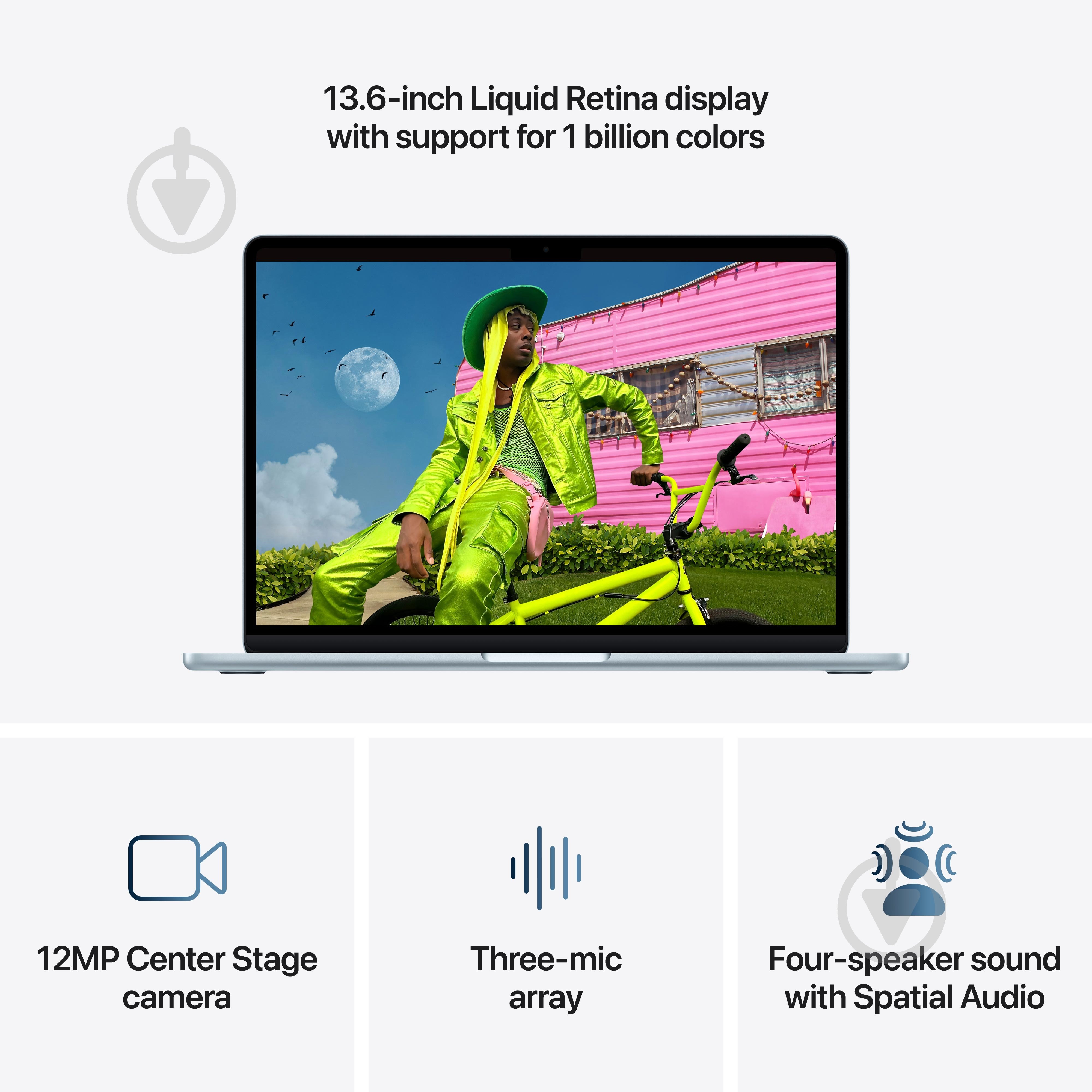 Ноутбук Apple MacBook Air M5 2026 16GB/512GB 13,6" (MDHH4UA/A) sky blue - фото 5