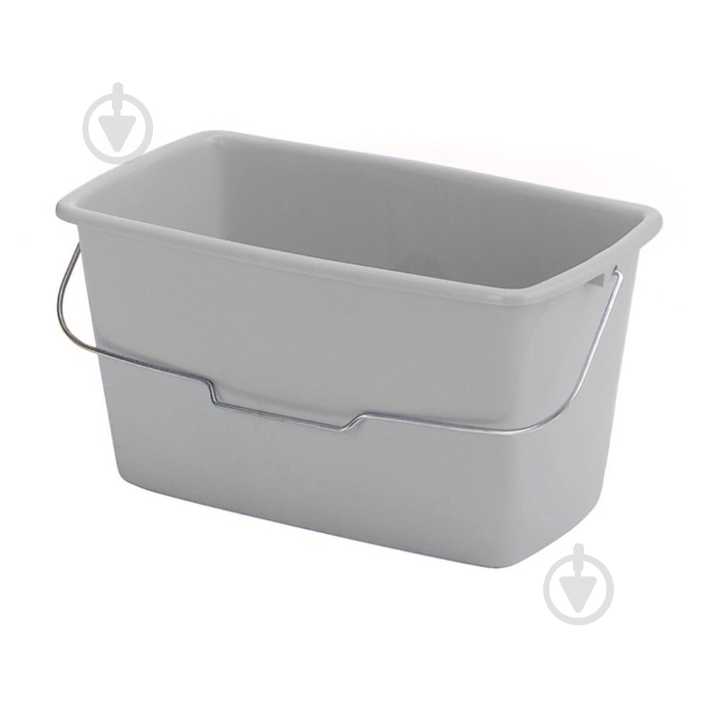 Ведро для швабры прямоугольное с металлической ручкой 42 х 22 х 22,5 см 13 л серый - фото 1