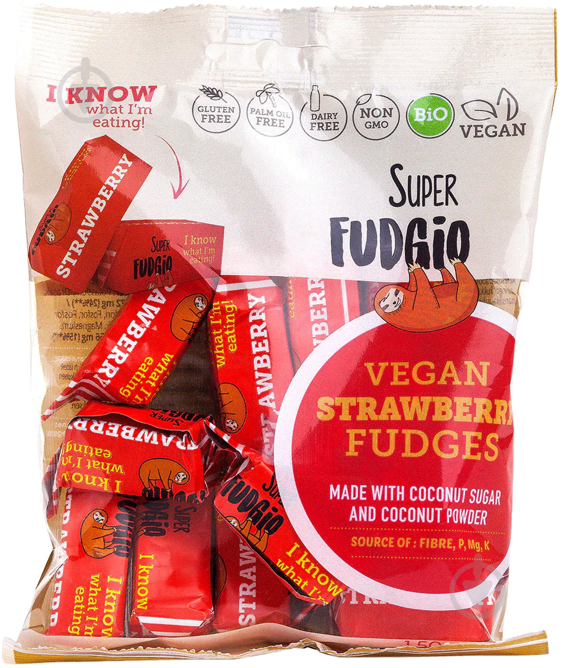 Цукерки Super Fudgio Полуниця органічні 150 г (40630) - фото 1 Цукерки Super Fudgio Полуниця органічні 150 г (40630) - фото 1