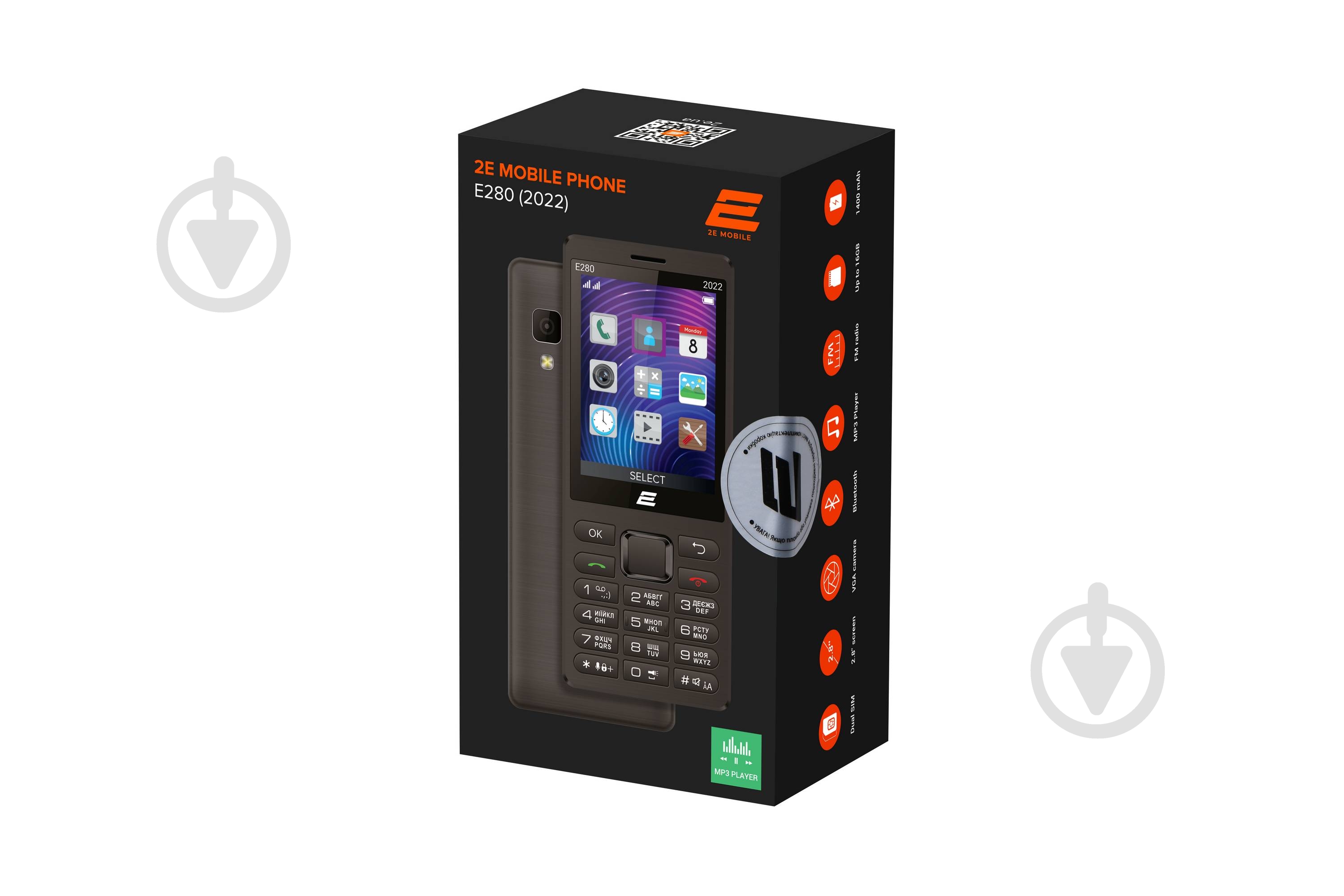 Мобильный телефон 2E E280 2022 Dual SIM silver 688130245227 - фото 12