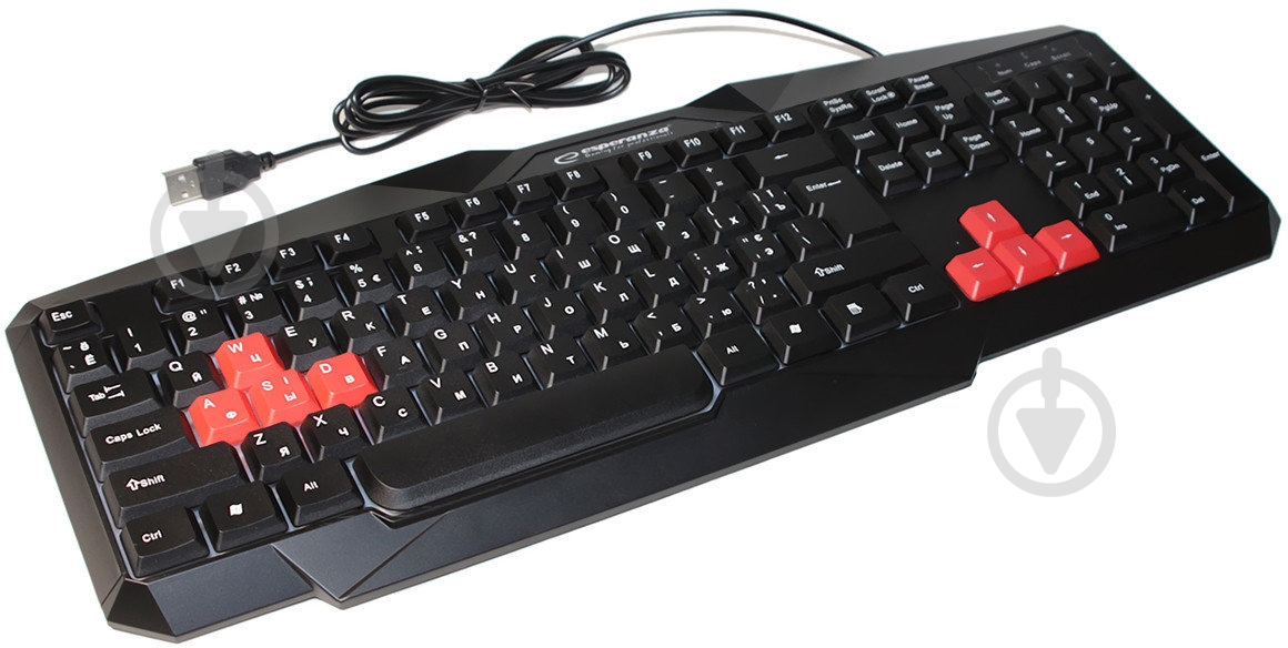 Клавиатура Esperanza (EGK201RUA) Keyboard Red USB LED - фото 1
