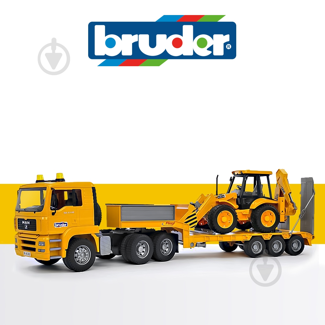 Машинка Bruder тягач MAN з екскаватором 02776 - фото 1