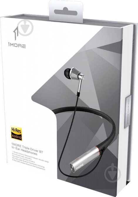 Гарнітура 1More Triple DriverBT In-EarHeadphones (E1001BT) silver - фото 3