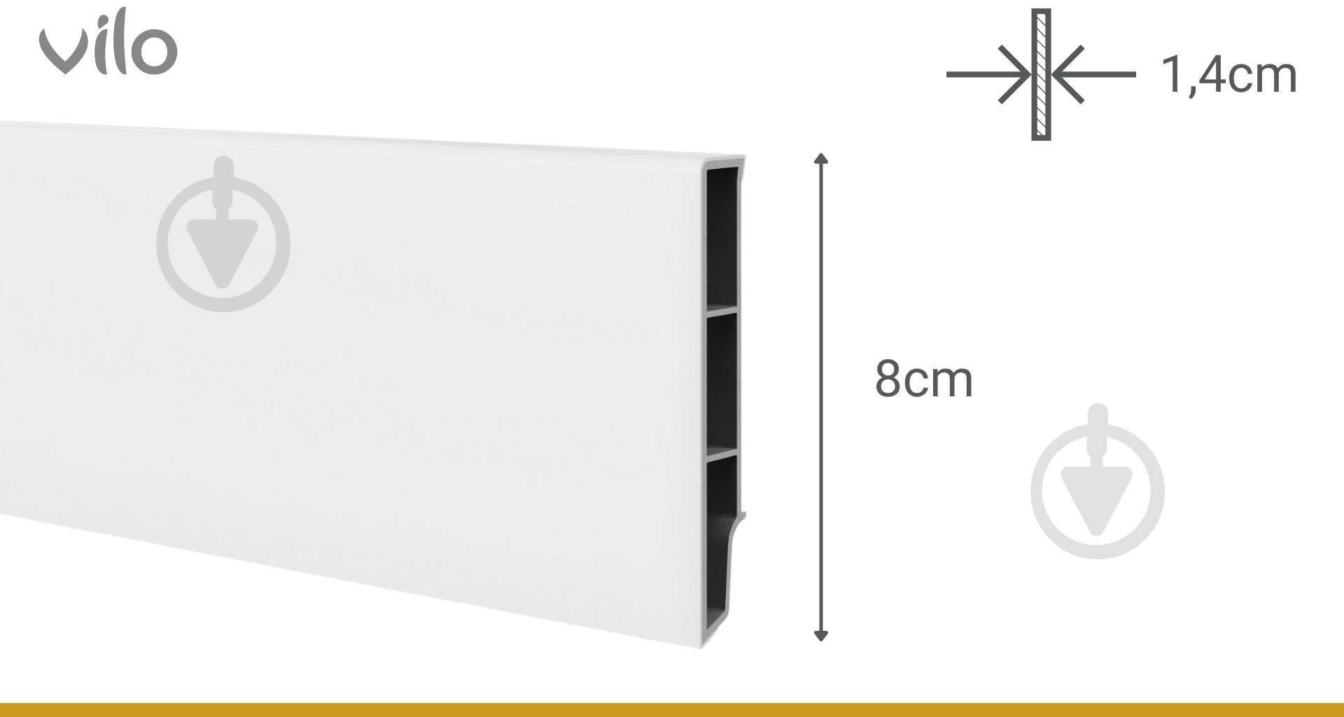 Плинтус PVC Vilo™ Sempla 701 белый 80x14x2400 мм - фото 2
