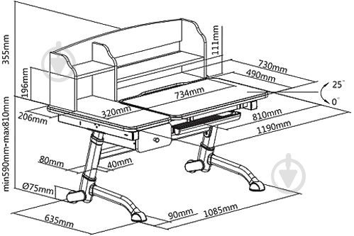 Парта-трансформер FUNDESK Amare II Blue - фото 8