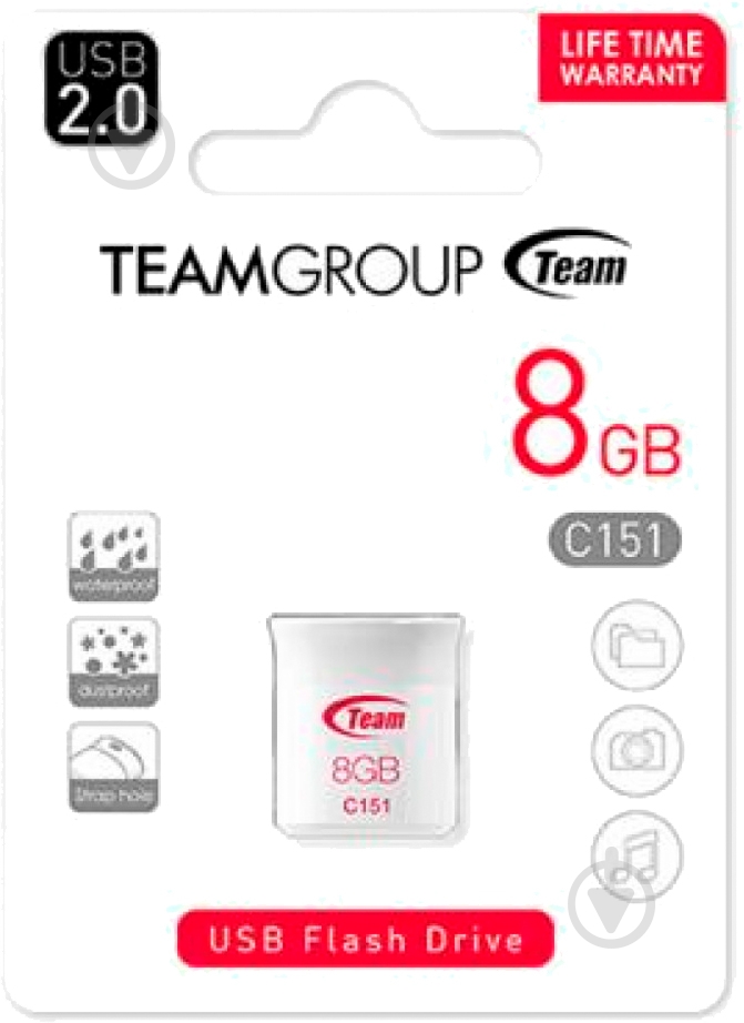 Флеш-память USB Team C151 8 ГБ USB 2.0 silver (TC1518GR01) - фото 2