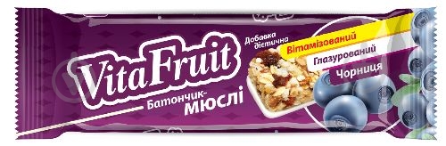 Батончик Vita Fruit Мюслі Чорниця 25 г - фото 1 Батончик Vita Fruit Мюслі Чорниця 25 г - фото 1