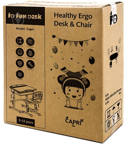 Комплект парта и стул-трансформер FUNDESK Capri Pink - фото 6