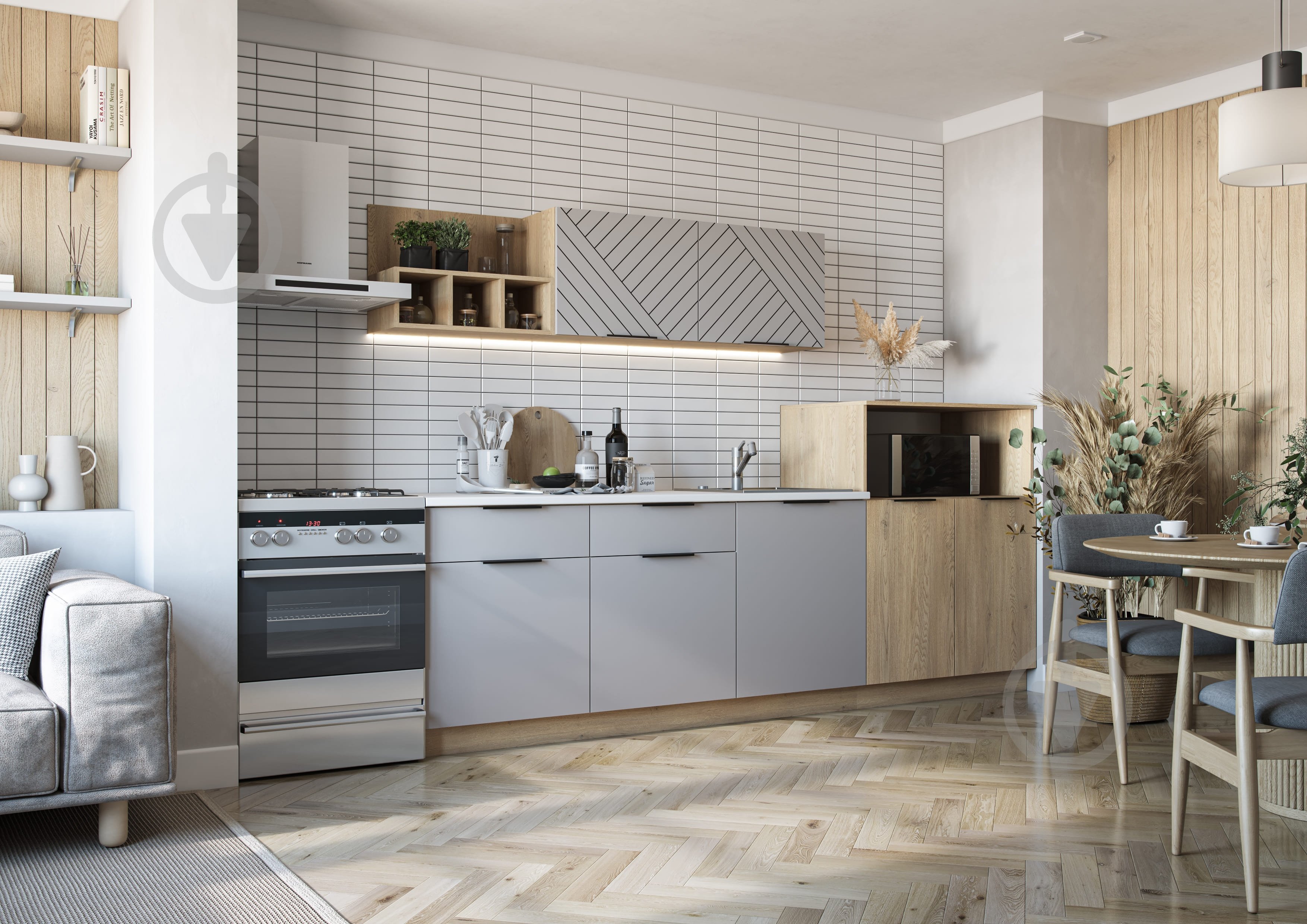 Кухня Грейд Меланія ДСП 2,7м шиншила сіра/дуб кремона торро/дуб кремона торро - фото 2