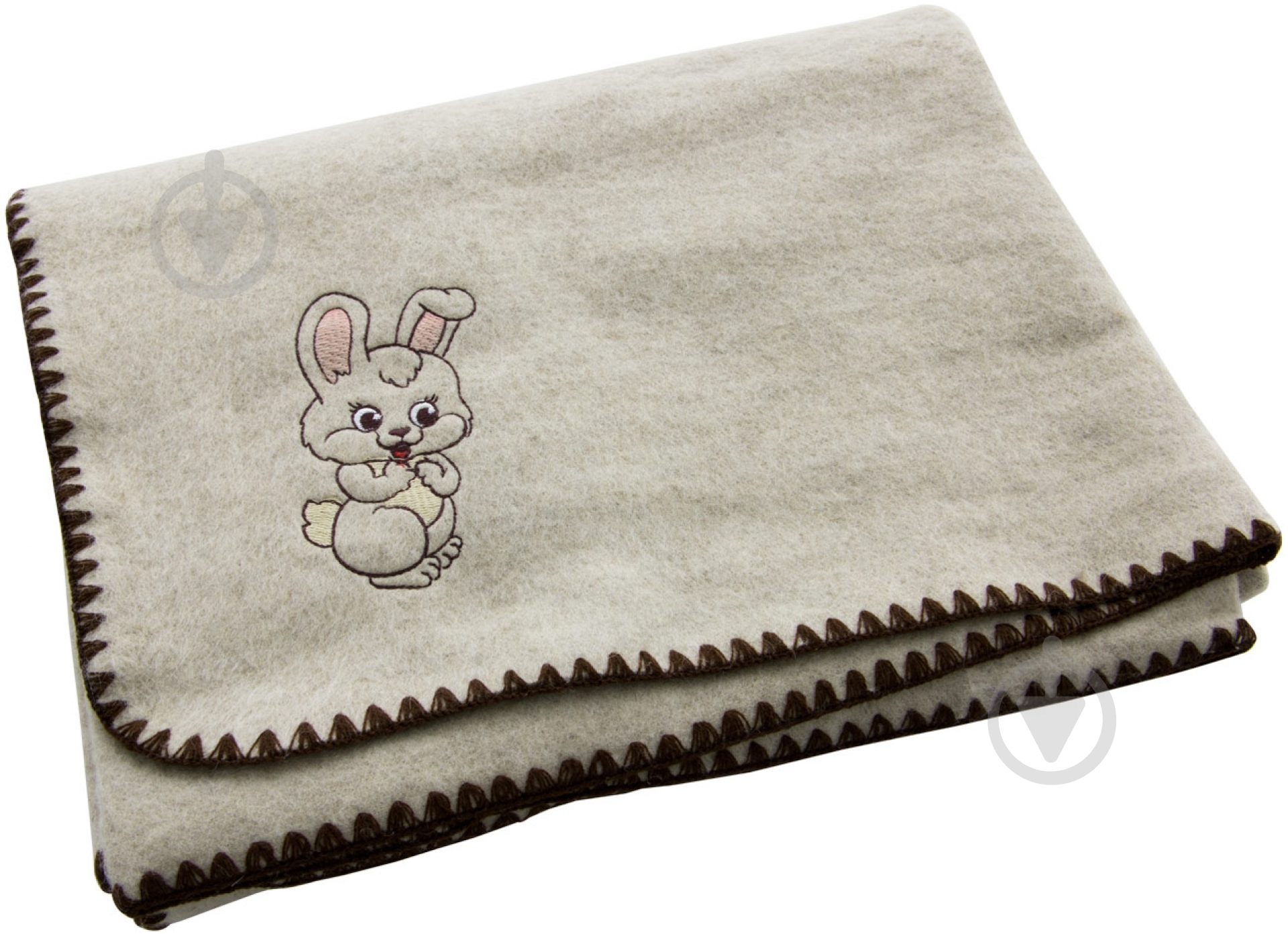 Одеяло шерсть лен 100х140 см Ярослав бежевый - фото 2