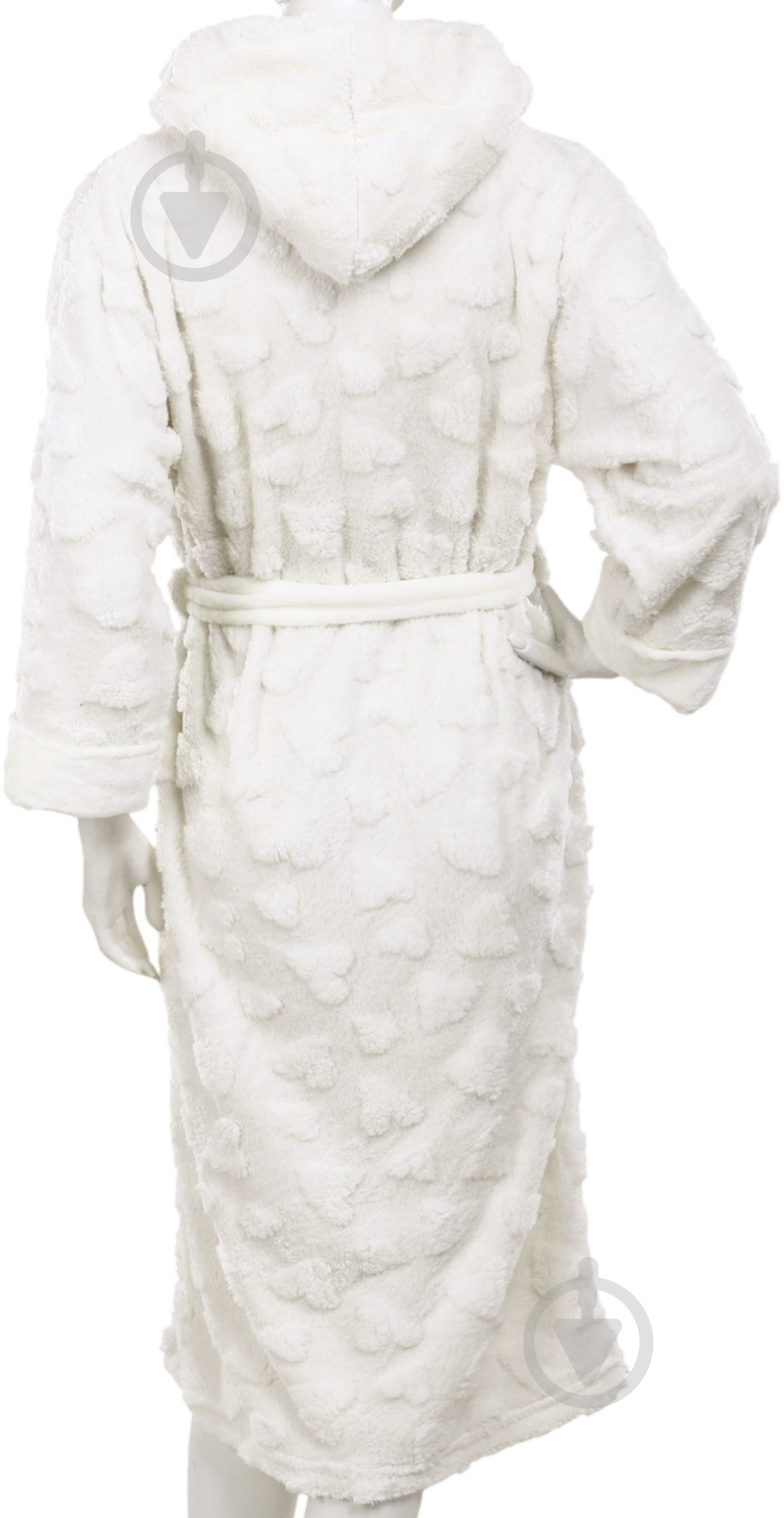 Набор La Nuit халат женский с капюшоном и носками Geneve р. XS айвори - фото 7