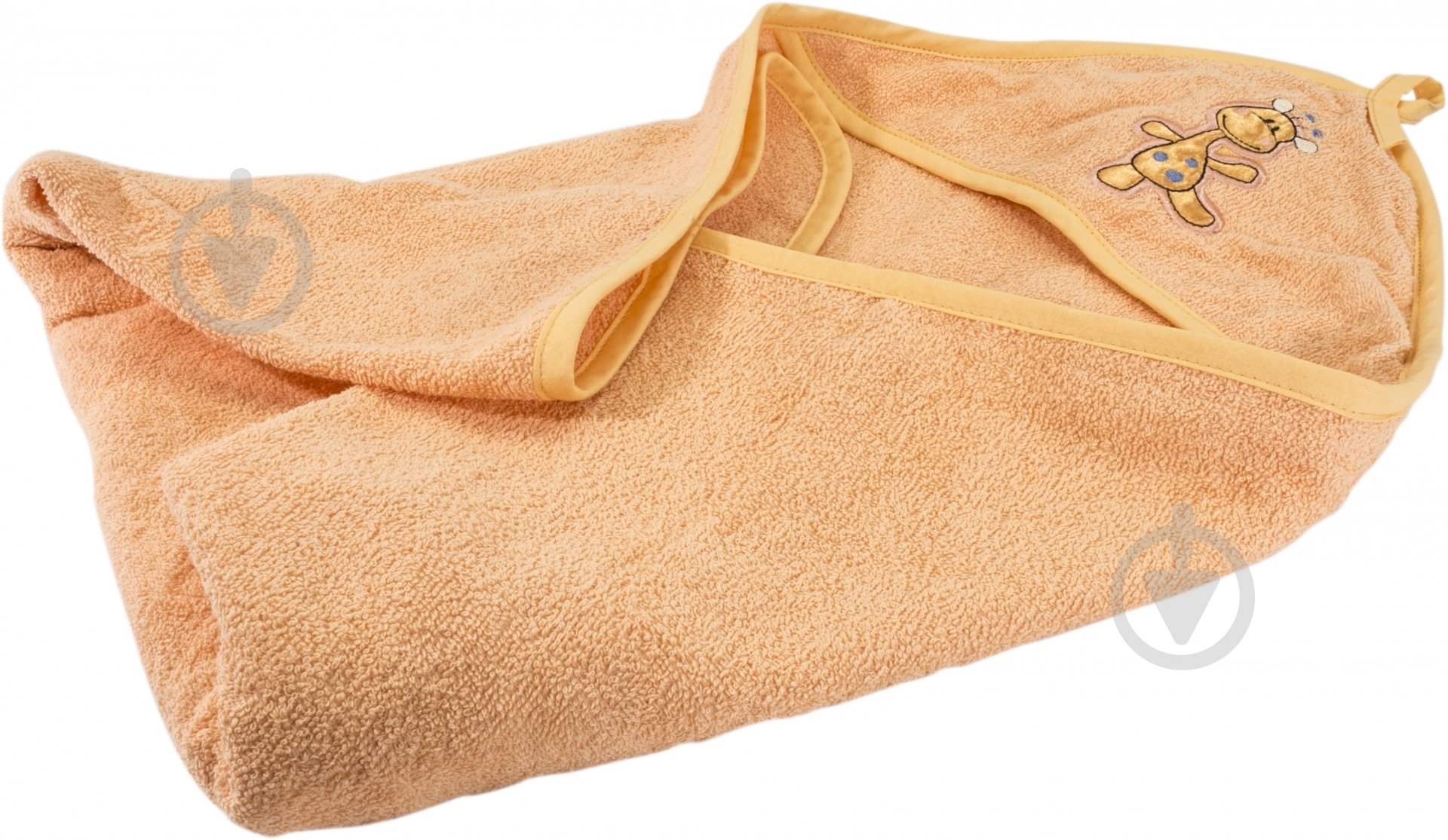 Пелюшка Ярослав для купання махрова 95х95 см помаранчевий - фото 2