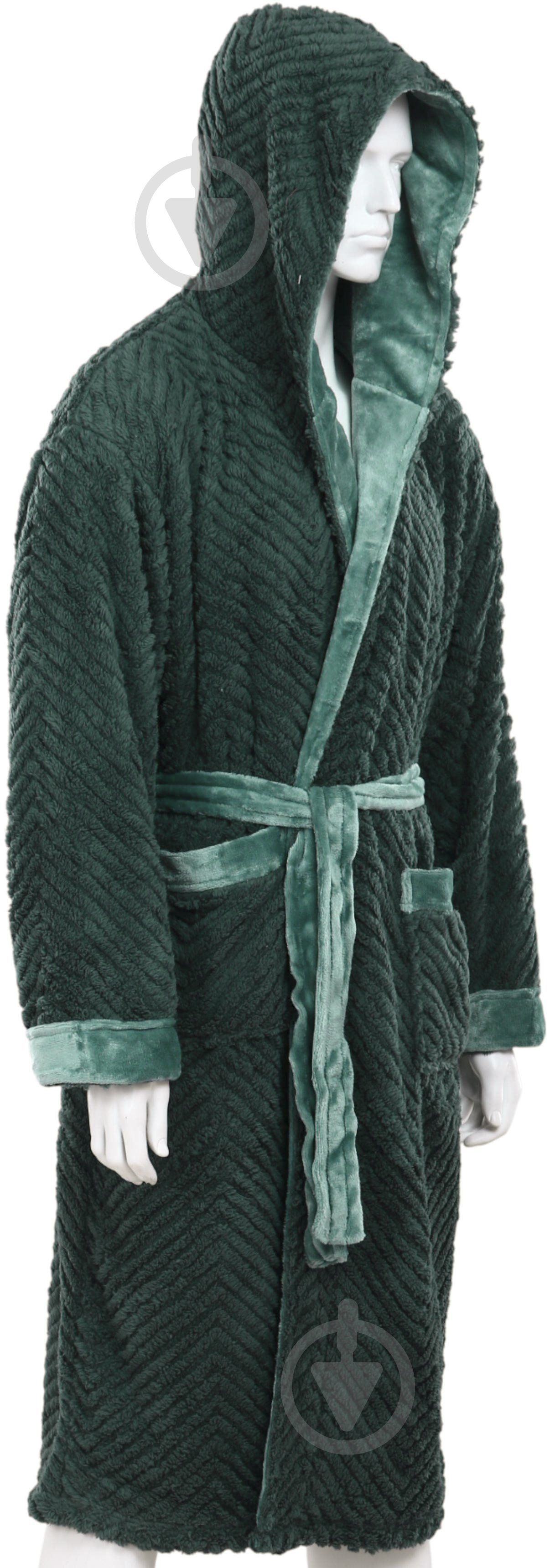 Халат мужской La Nuit с капюшоном Basel р. L зеленый - фото 2 Халат мужской La Nuit с капюшоном Basel р. L зеленый - фото 2