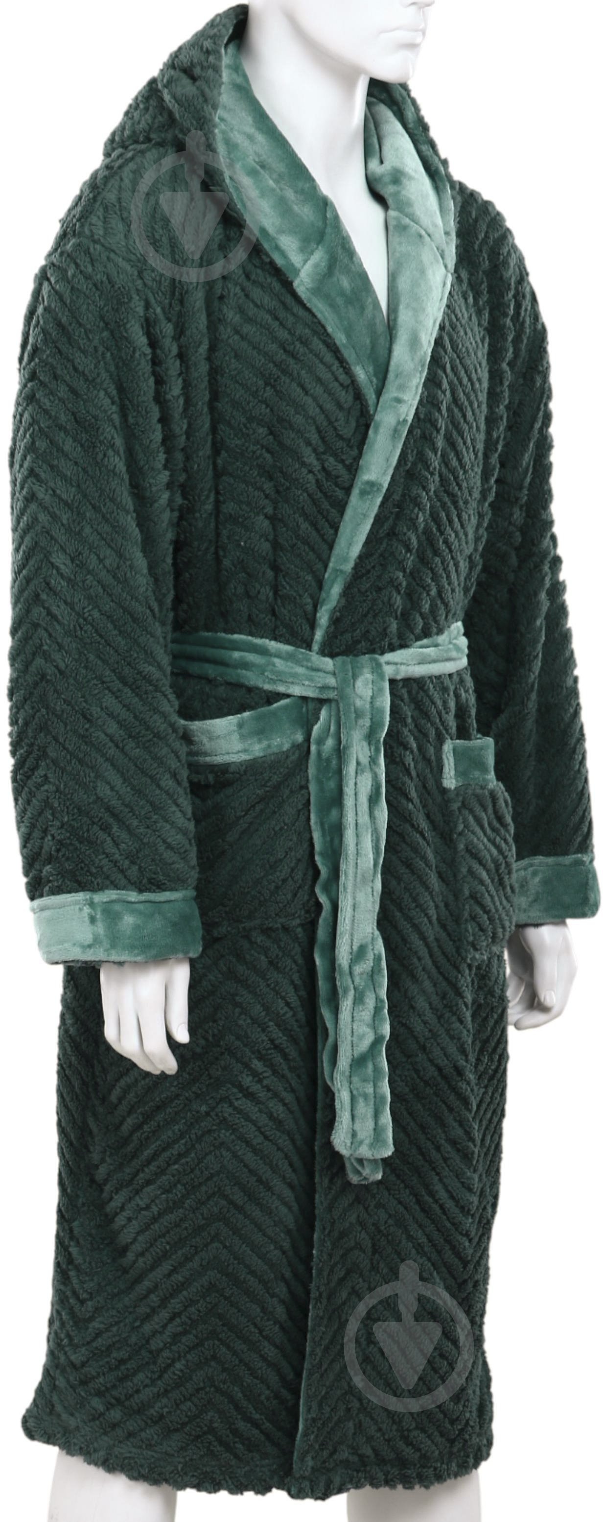 Халат мужской La Nuit с капюшоном Basel р. L зеленый - фото 4 Халат мужской La Nuit с капюшоном Basel р. L зеленый - фото 4