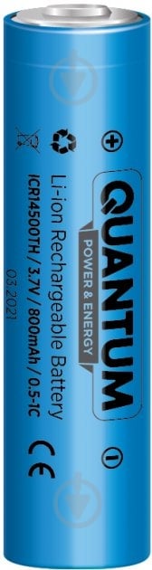 Аккумулятор Quantum 800mAh 0.5-1С Li-ion ICR с клемным выступом 14500 1 шт. (ICR14500TH/800) - фото 1 Аккумулятор Quantum 800mAh 0.5-1С Li-ion ICR с клемным выступом 14500 1 шт. (ICR14500TH/800) - фото 1