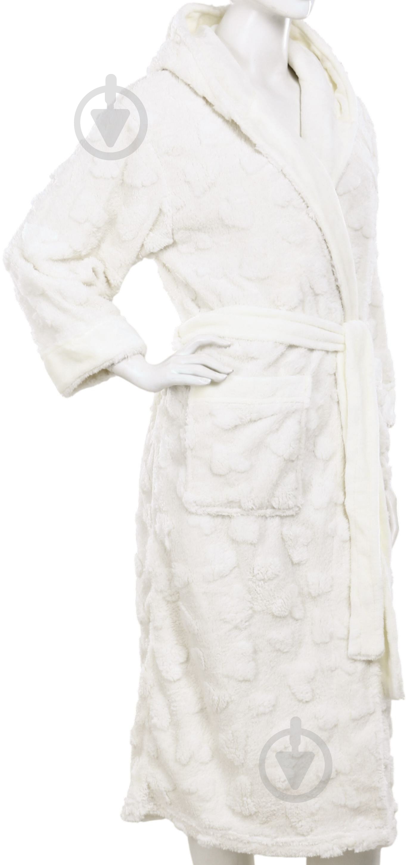 Набор La Nuit халат женский с капюшоном и носками Geneve р. S айвори - фото 5