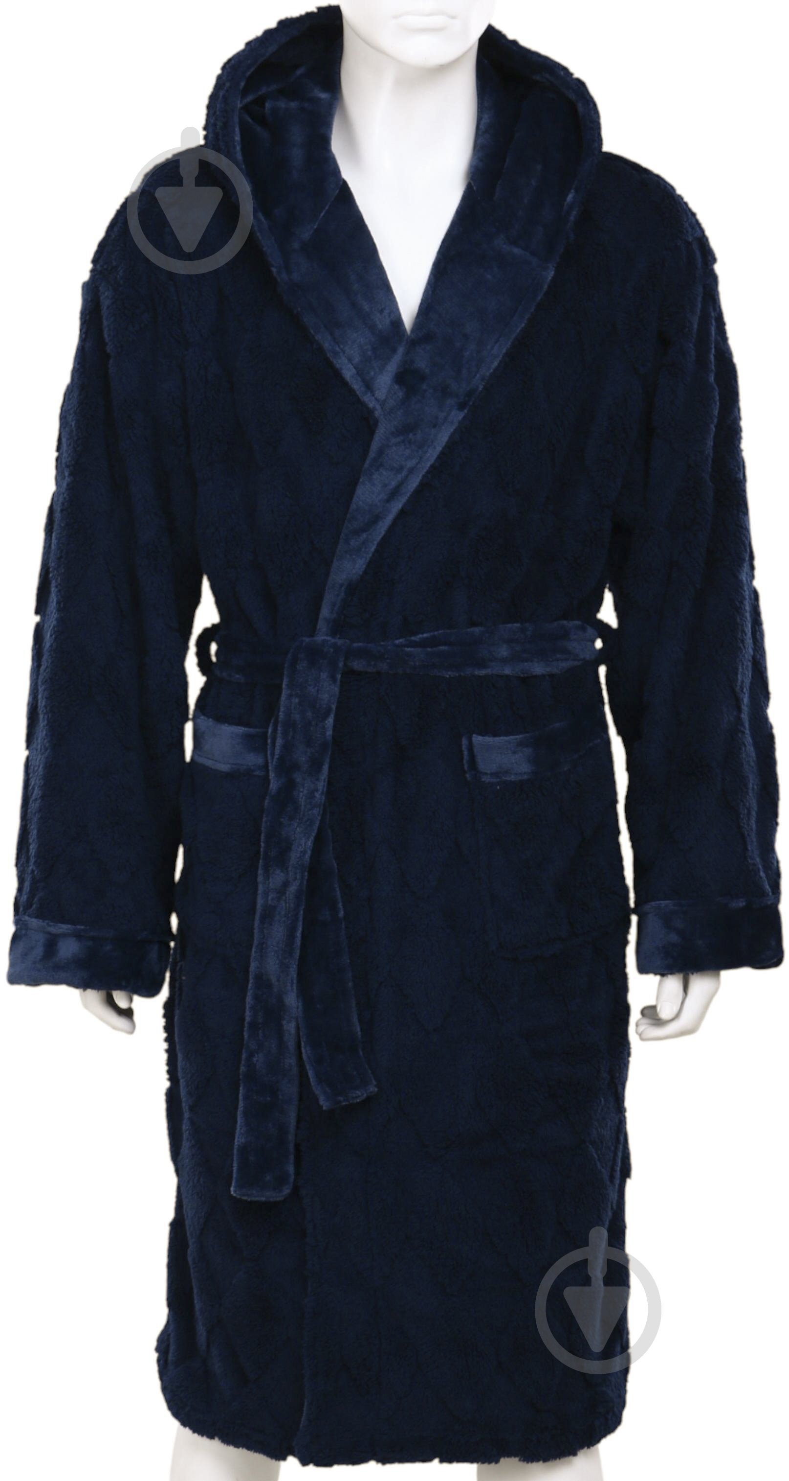 Халат чоловічий La Nuit з капюшоном Lyon р. M синій - фото 1