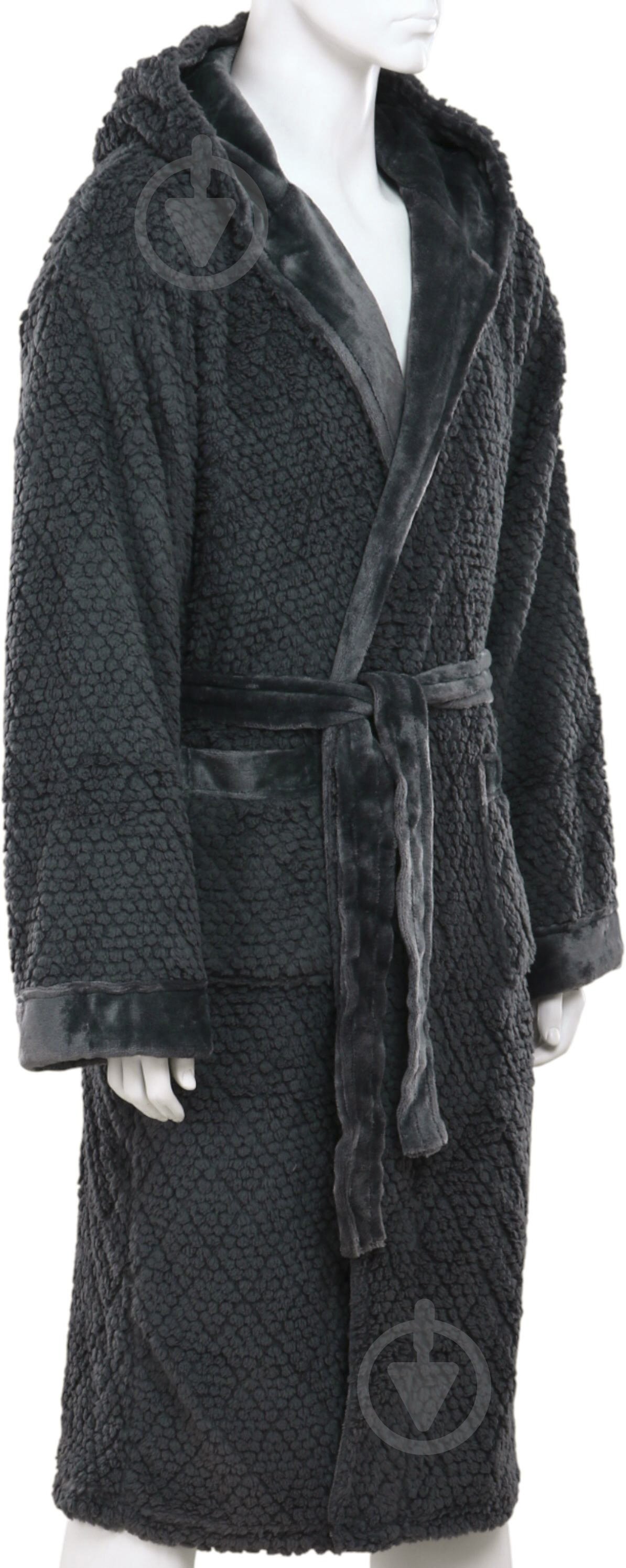 Набор La Nuit халат мужской с капюшоном и носками Bern р. L серый - фото 5 Набор La Nuit халат мужской с капюшоном и носками Bern р. L серый - фото 5