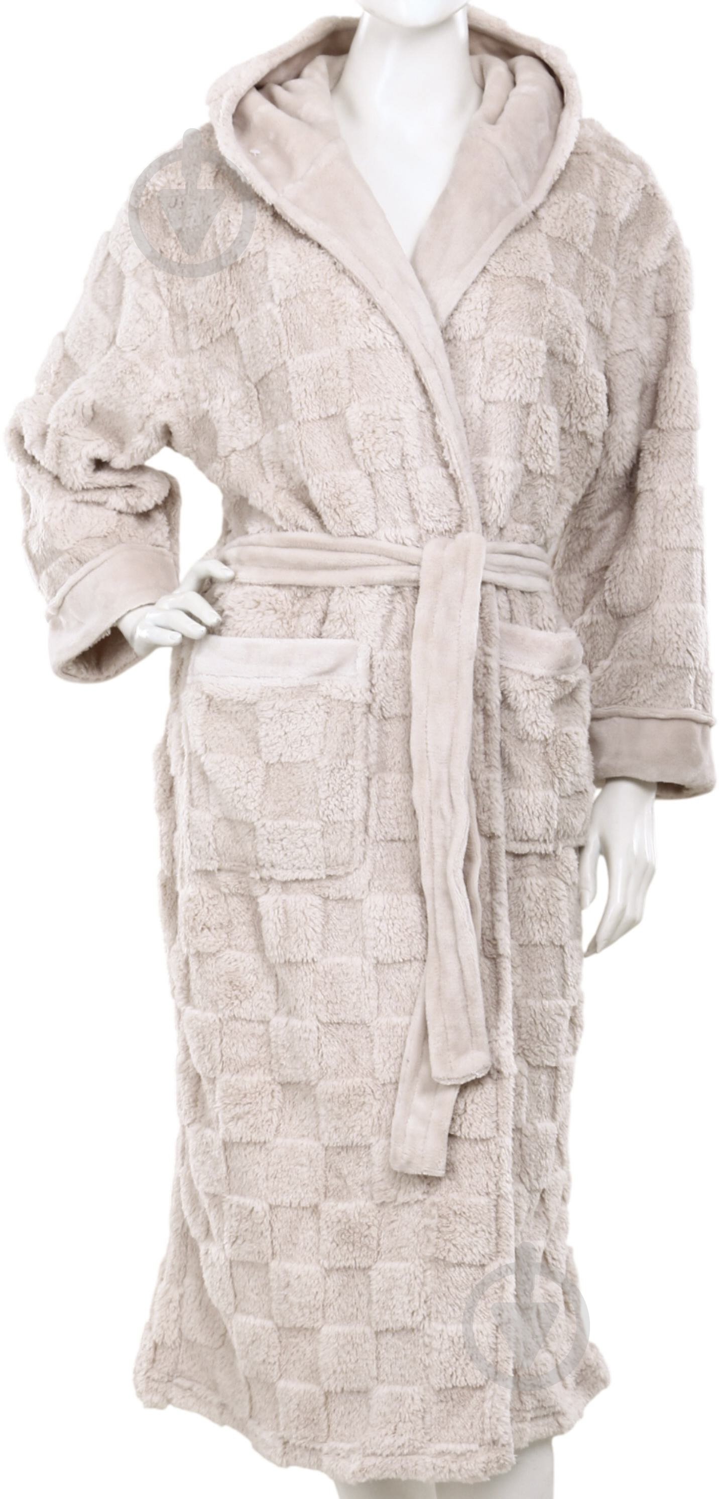 Халат женский La Nuit с капюшоном Torino р. XL бежевый - фото 1