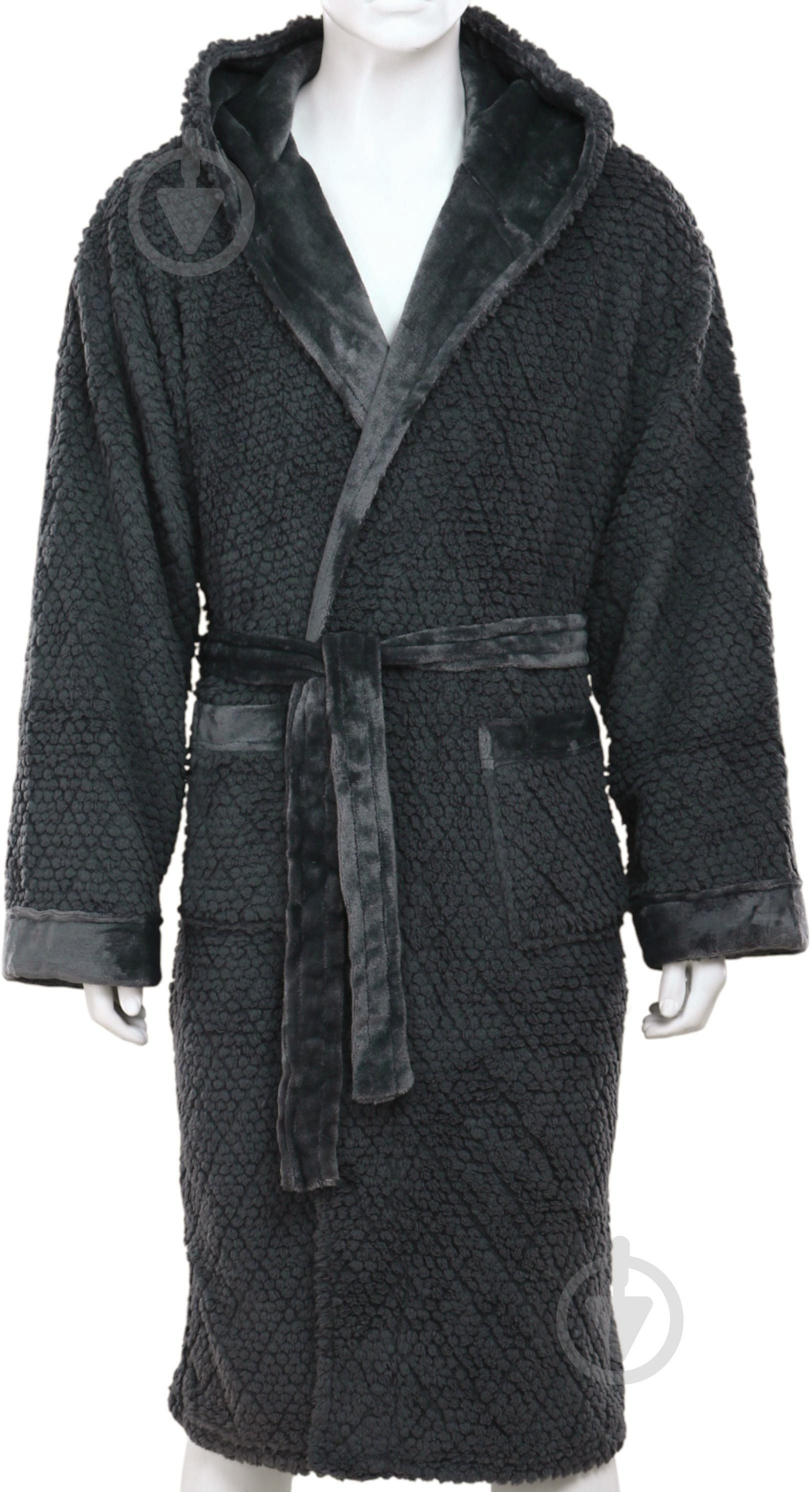 Набор La Nuit халат мужской с капюшоном и носками Bern р. XL серый - фото 1 Набор La Nuit халат мужской с капюшоном и носками Bern р. XL серый - фото 1